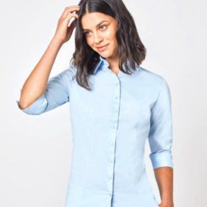 Hawes and Curtis 3/4 Sleeve Cotton Button Down